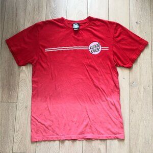 Santa Cruz Skateboards Ombré Logo T Shirt in Red & Pink Size L
